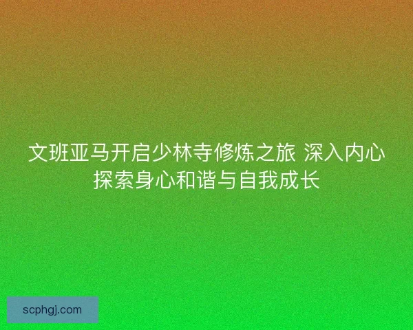 文班亚马开启少林寺修炼之旅 深入内心探索身心和谐与自我成长